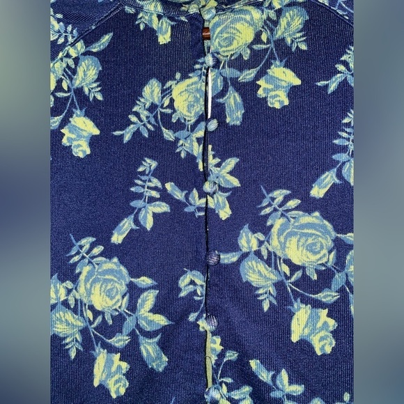 NEW Free People Dinner‎ Party Printed Top / Indigo Combo Women L Boho Hippie - Picture 5 of 13